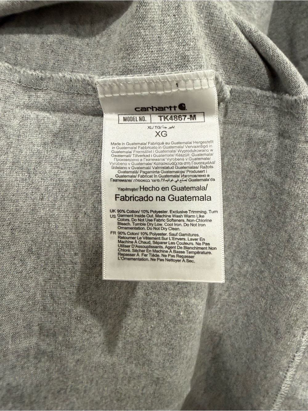 Carhartt Gray Short Sleeve Logo T-Shirt - Picture 3 of 4